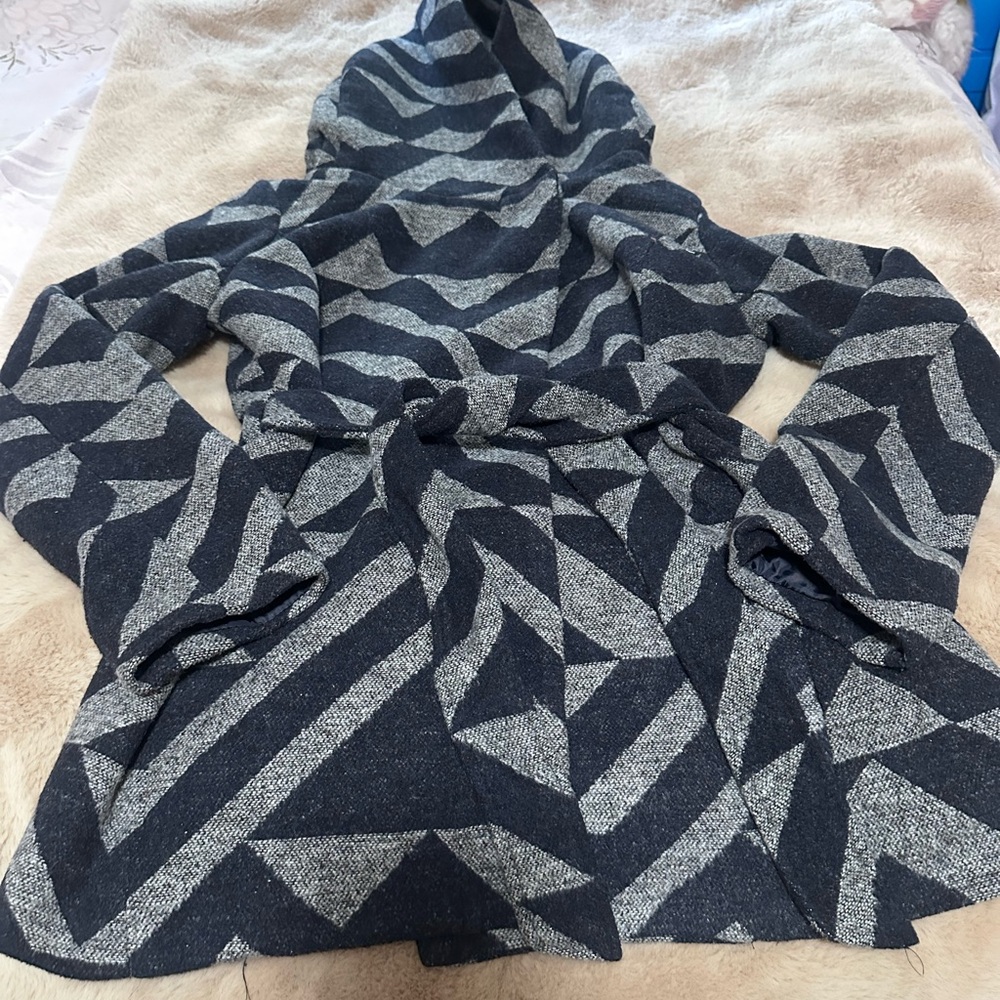 Mossimo Supply Co. Blue and Gray Hooded Jacket M